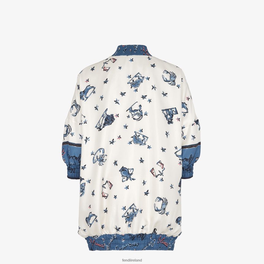 Fendi Women Silk Reversible Bomber Jacket R06TFR1043 Apparel Multicolor