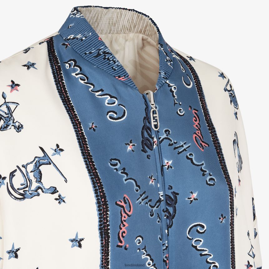 Fendi Women Silk Reversible Bomber Jacket R06TFR1043 Apparel Multicolor