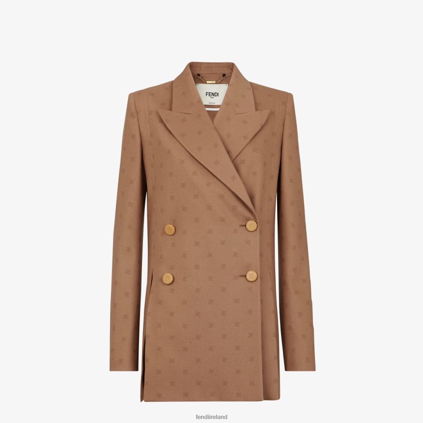 Fendi Women Wool Blazer R06TFR1129 Apparel Brown