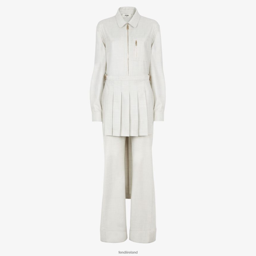 Fendi Women Wool Jumpsuit R06TFR981 Apparel White