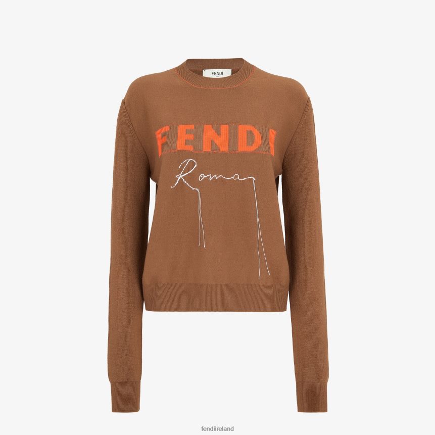 Fendi Women Cashmere Jumper R06TFR1248 Apparel Brown