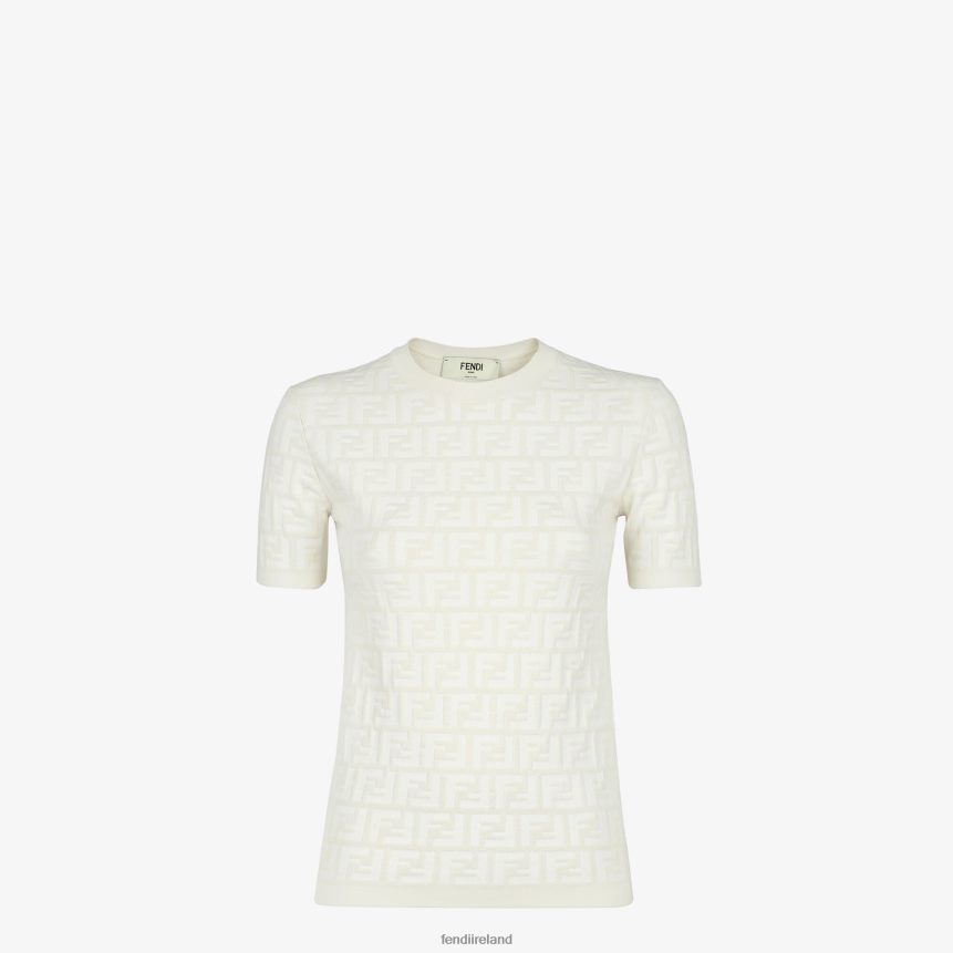 Fendi Women FF Viscose Jumper R06TFR933 Apparel White
