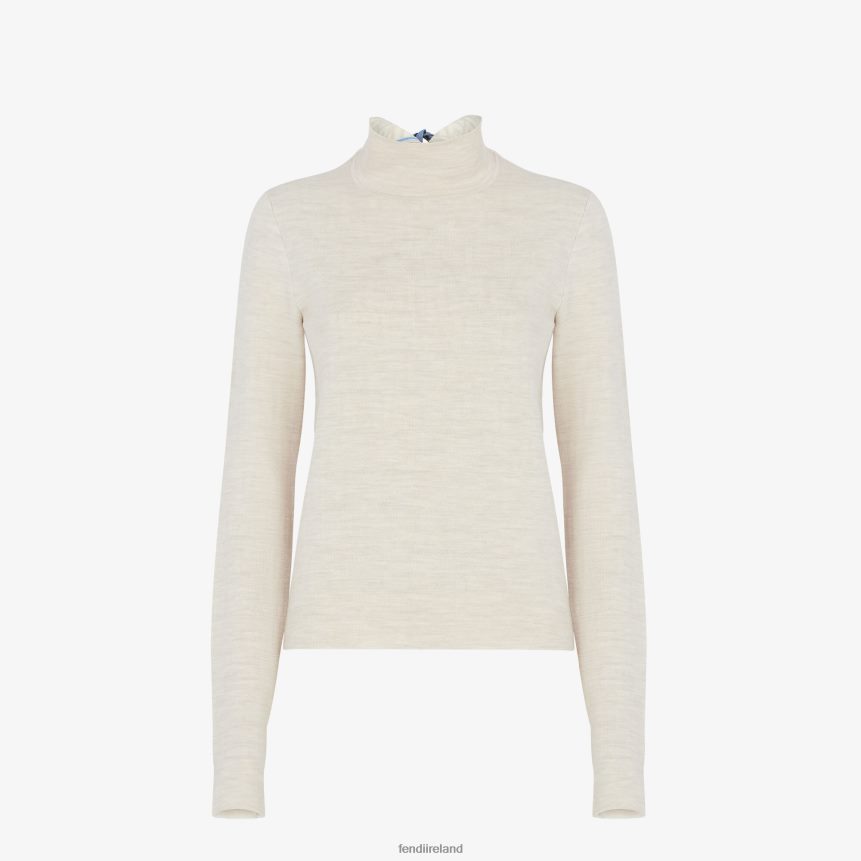 Fendi Women Wool Sweater R06TFR997 Apparel Beige