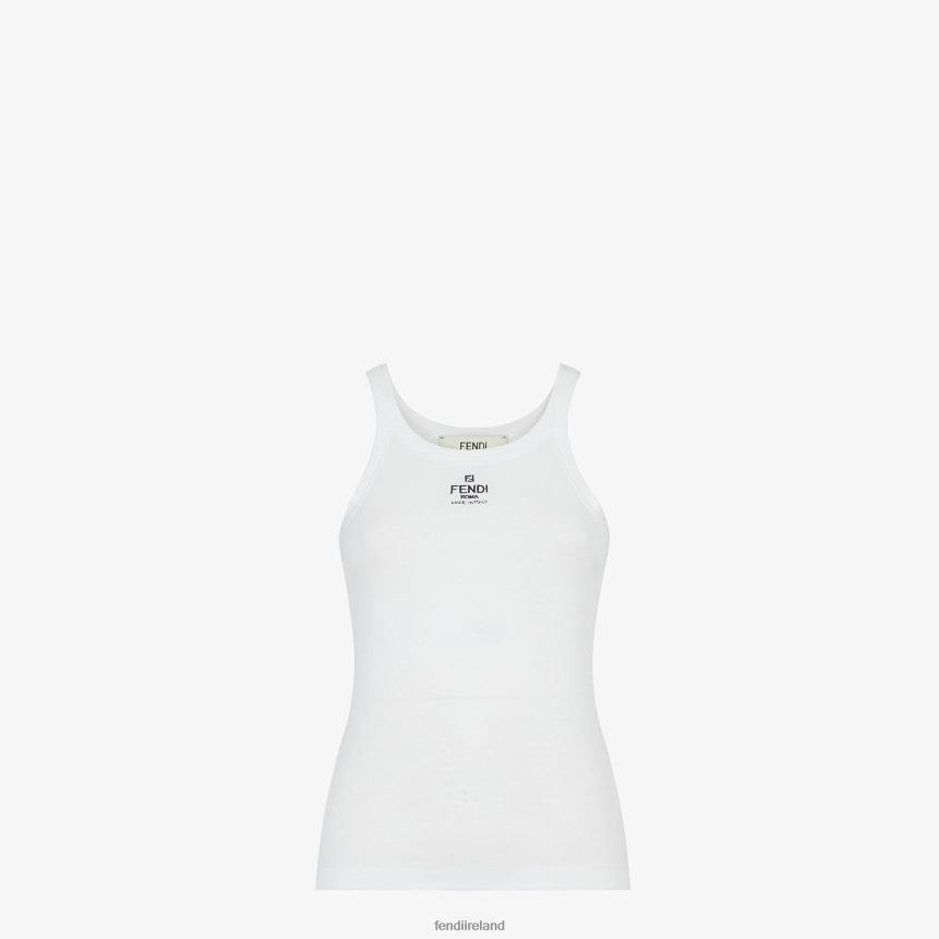 Fendi Women Cotton Top R06TFR928 Apparel White