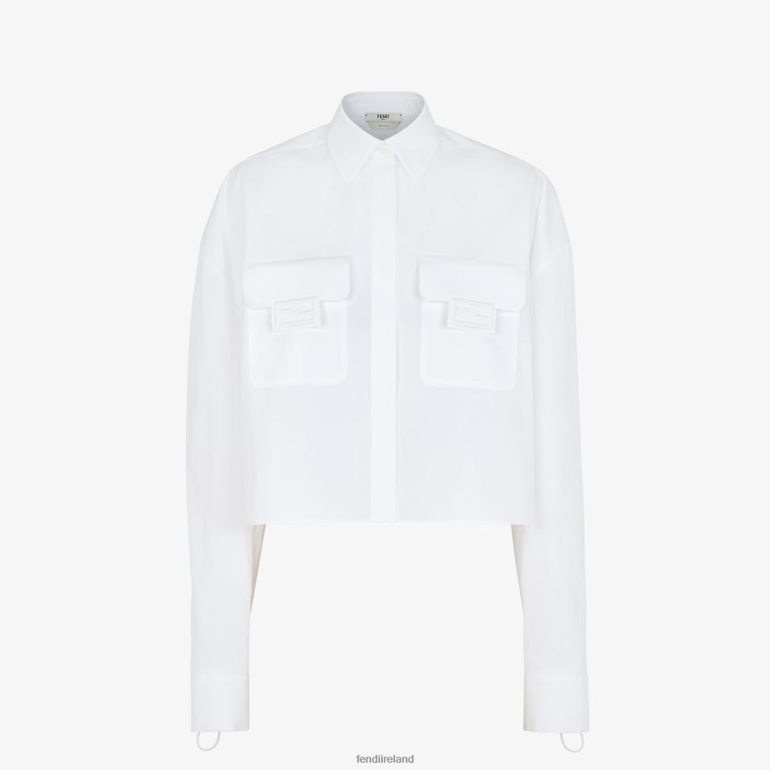 Fendi Women Poplin Shirt R06TFR1016 Apparel White