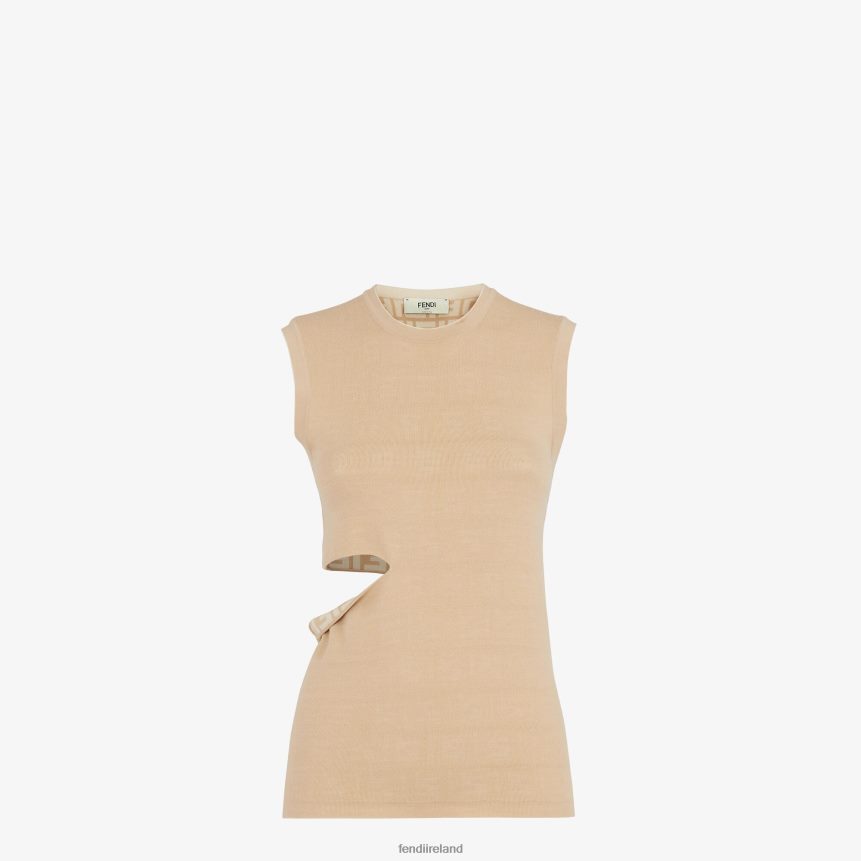 Fendi Women Wool Top R06TFR1080 Apparel Beige