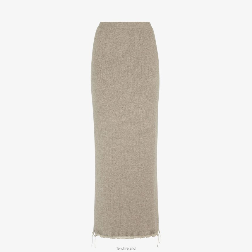 Fendi Women Cashmere Skirt R06TFR959 Apparel Beige