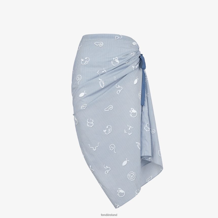 Fendi Women Cotton Skirt R06TFR1046 Apparel Light blue