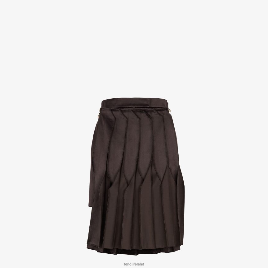 Fendi Women Duchess Satin Skirt R06TFR1000 Apparel Brown