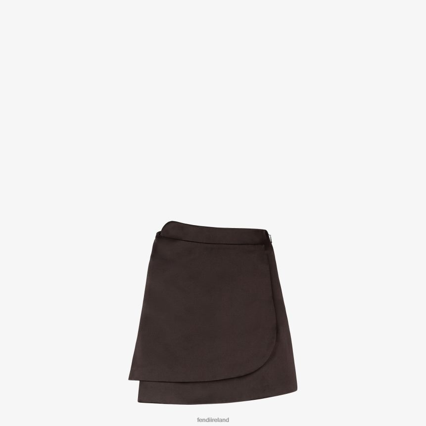 Fendi Women Duchess Satin Skirt R06TFR935 Apparel Brown