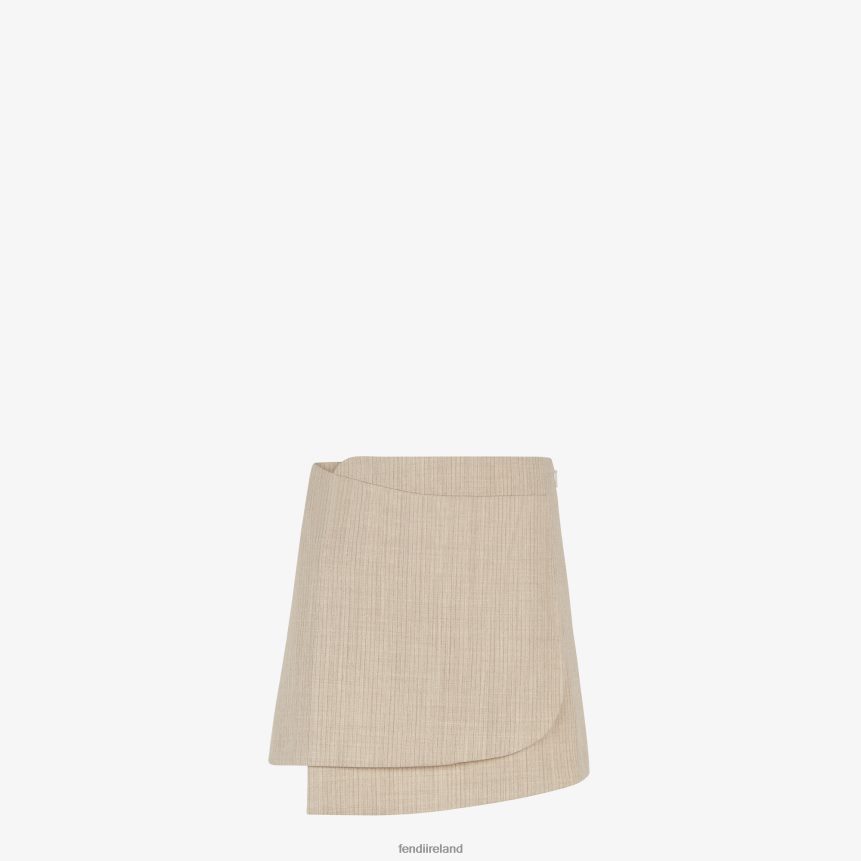Fendi Women Flannel Skirt R06TFR951 Apparel Beige