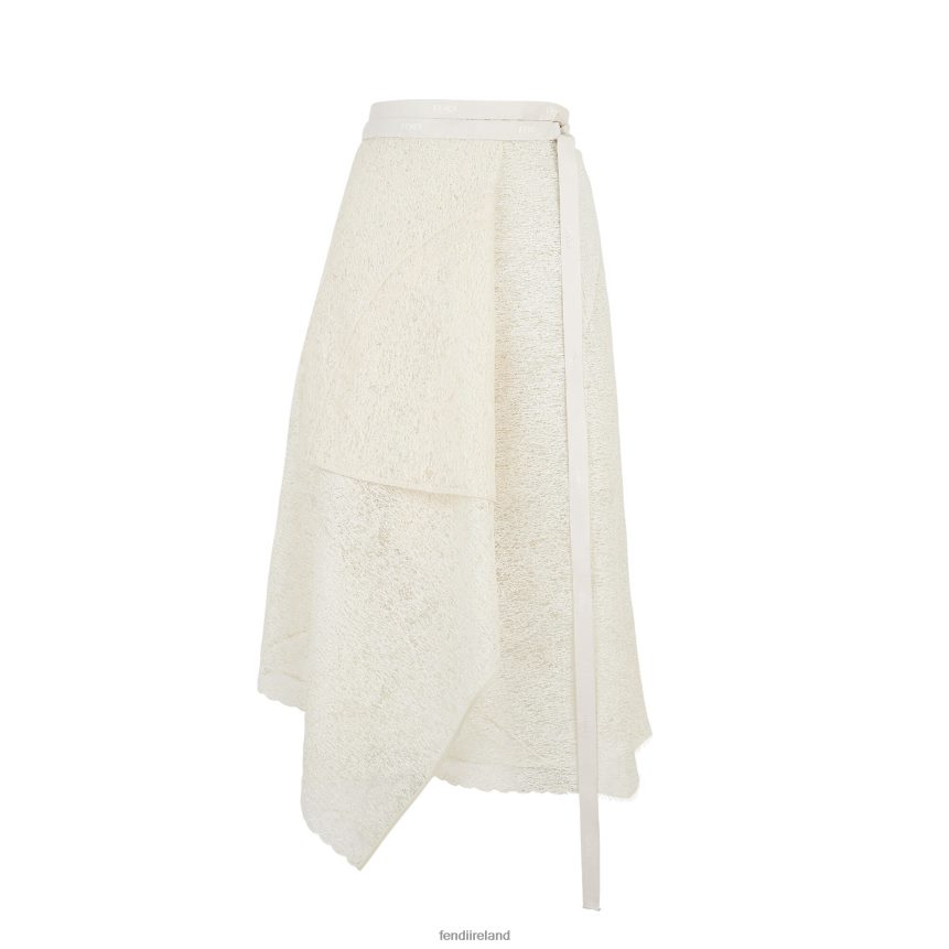 Fendi Women Lace Skirt R06TFR942 Apparel White