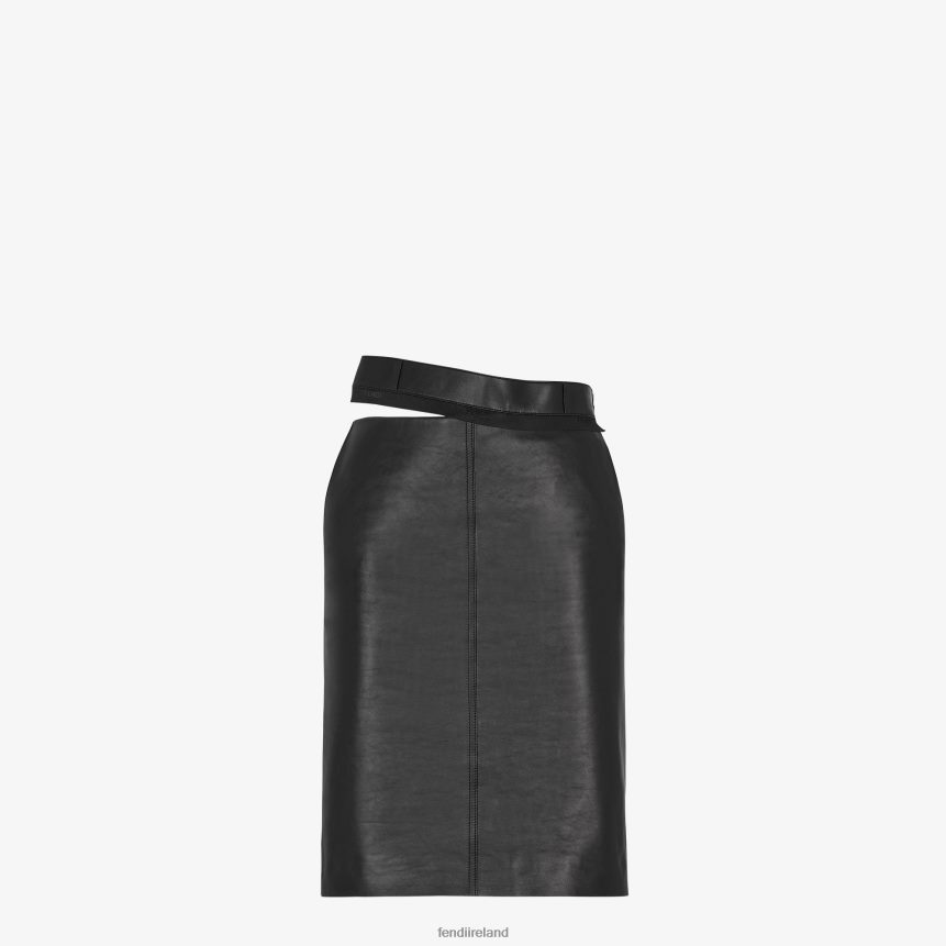 Fendi Women Leather Skirt R06TFR926 Apparel Black