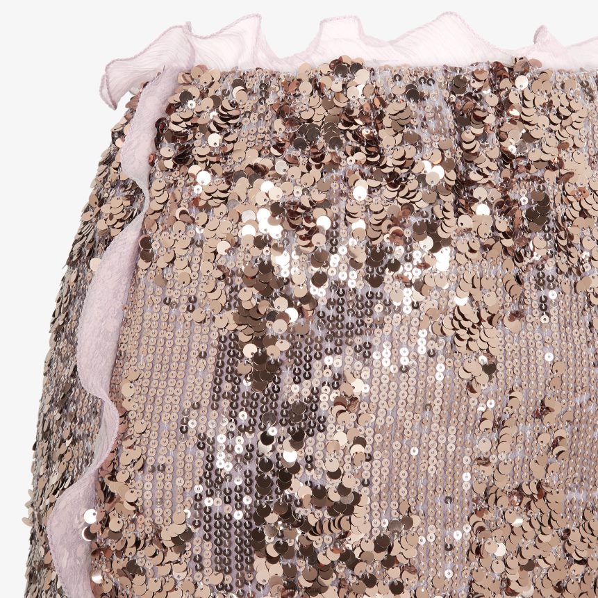 Fendi Women Miniskirt With Lilac Sequin Embroidery R06TFR1193 Apparel Purple