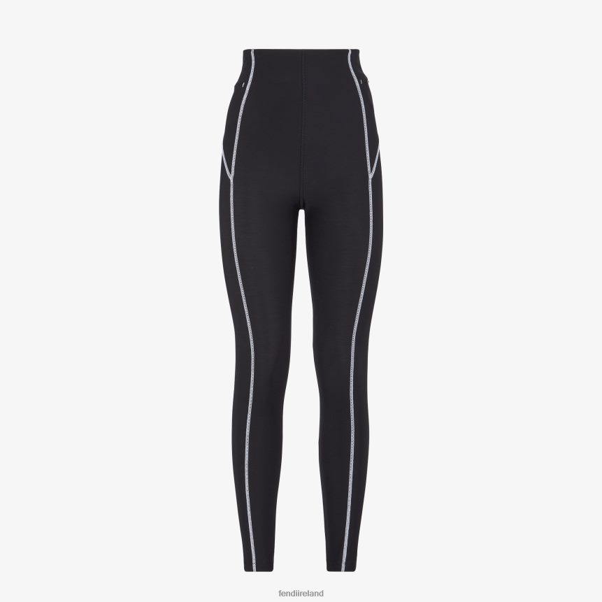 Fendi Women Lycra Leggings R06TFR1175 Apparel Black