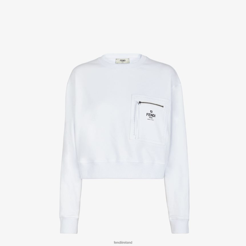 Fendi Women Jersey Sweatshirt R06TFR1144 Apparel White