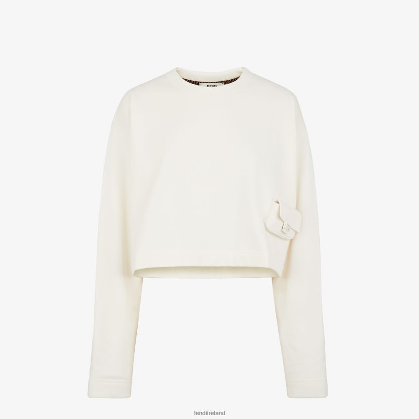 Fendi Women Jersey Sweatshirt R06TFR1151 Apparel White
