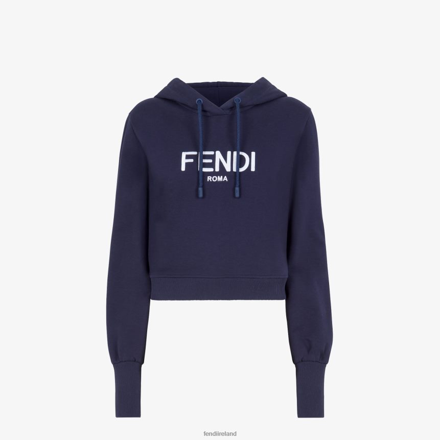 Fendi Women Jersey Sweatshirt R06TFR1219 Apparel Blue