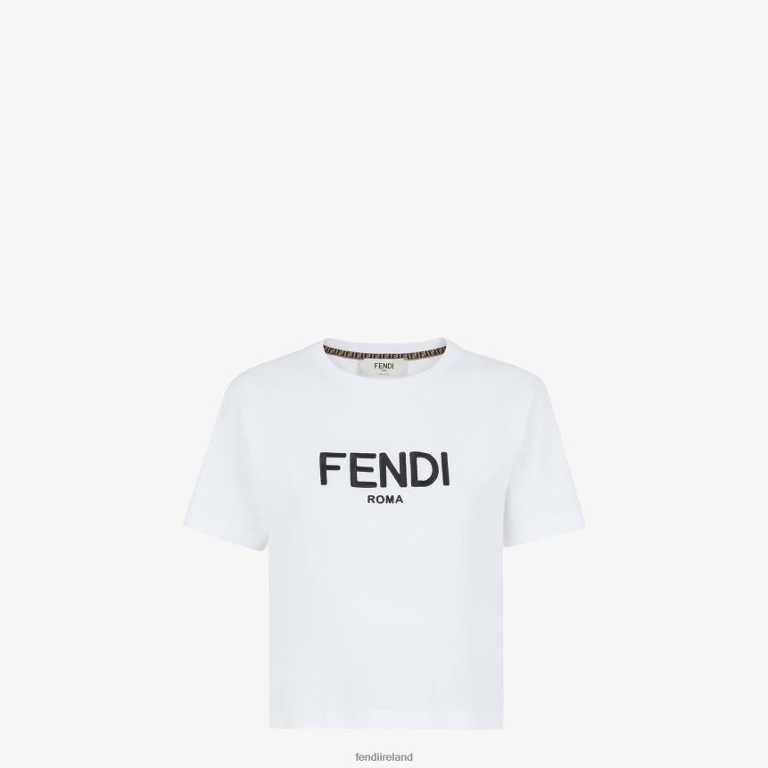 Fendi Women Cotton T-Shirt R06TFR1112 Apparel White