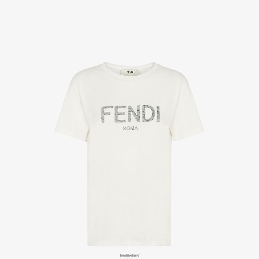 Fendi Women Jersey T-Shirt R06TFR950 Apparel White