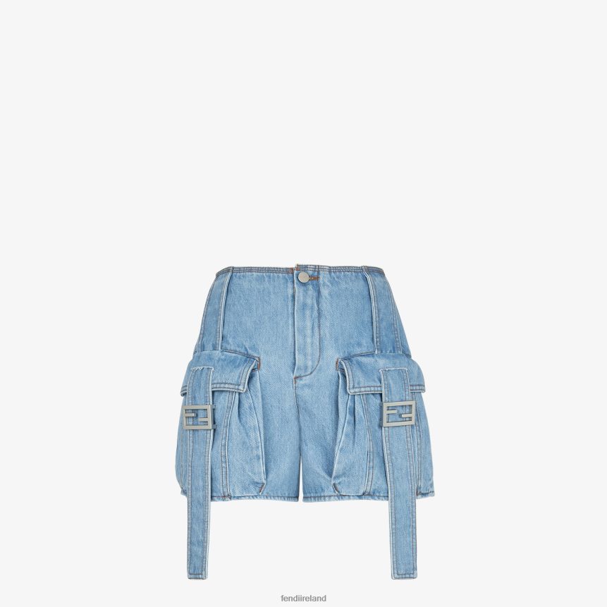 Fendi Women Denim Shorts R06TFR939 Apparel Blue