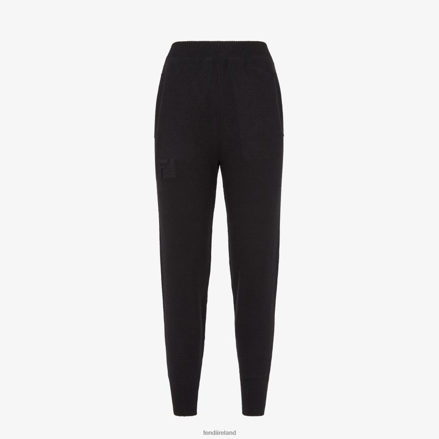Fendi Women Eco-Cashmere Pants R06TFR1182 Apparel Black
