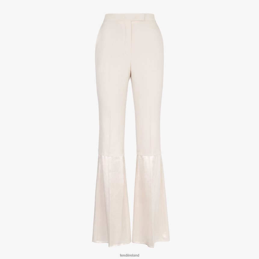 Fendi Women Gabardine Pants R06TFR1083 Apparel Beige