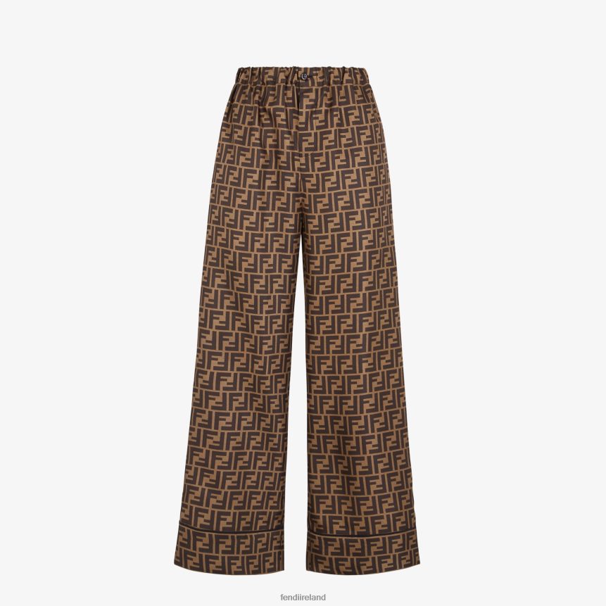 Fendi Women Pants In Twill R06TFR1077 Apparel Brown
