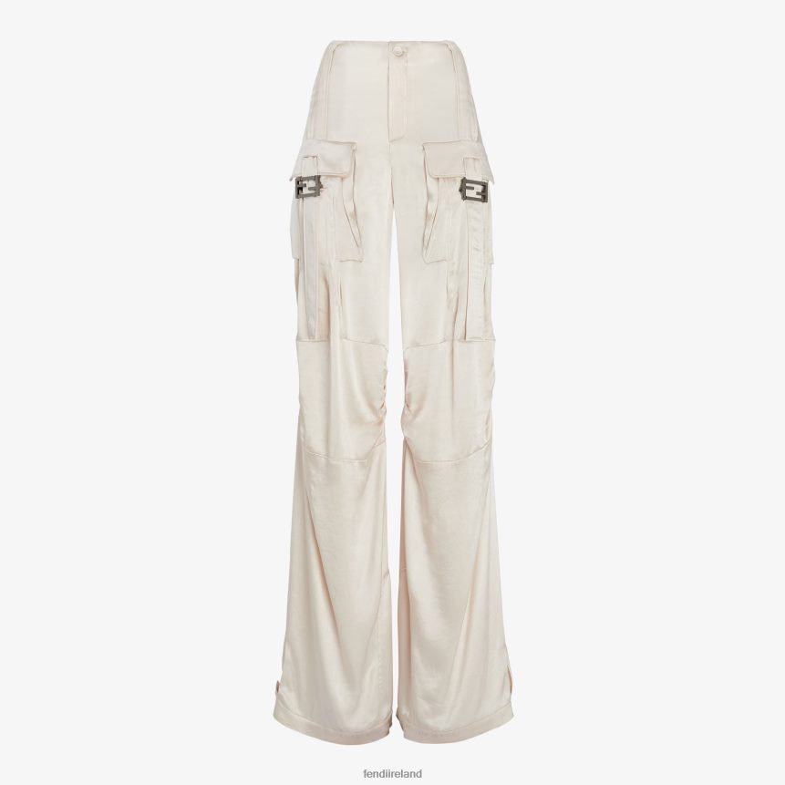 Fendi Women Viscose Pants R06TFR1067 Apparel Beige