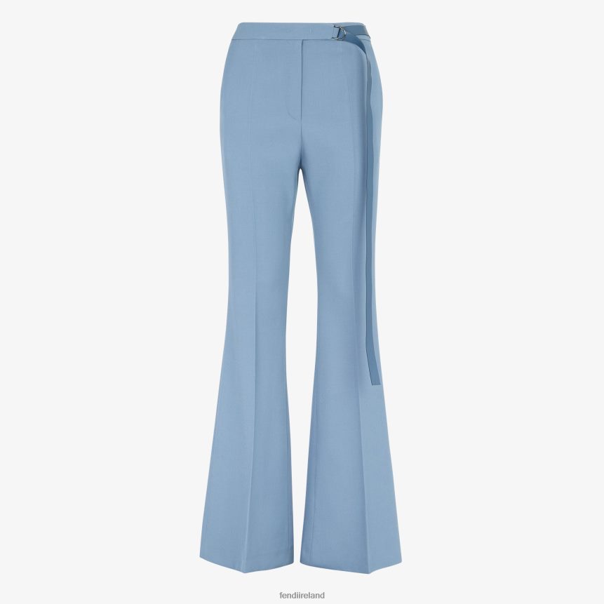 Fendi Women Wool Gabardine Pants R06TFR1148 Apparel Blue