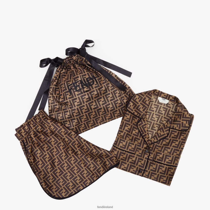 Fendi Women Silk Pajamas R06TFR1063 Apparel Brown