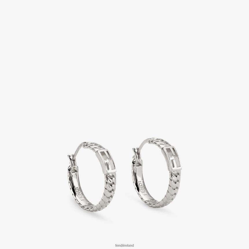 Fendi Women Baguette Small Earrings R06TFR1743 Jewelry Silver