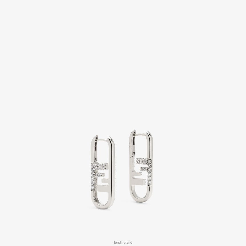 Fendi Women O'Lock Earrings R06TFR1655 Jewelry Silver