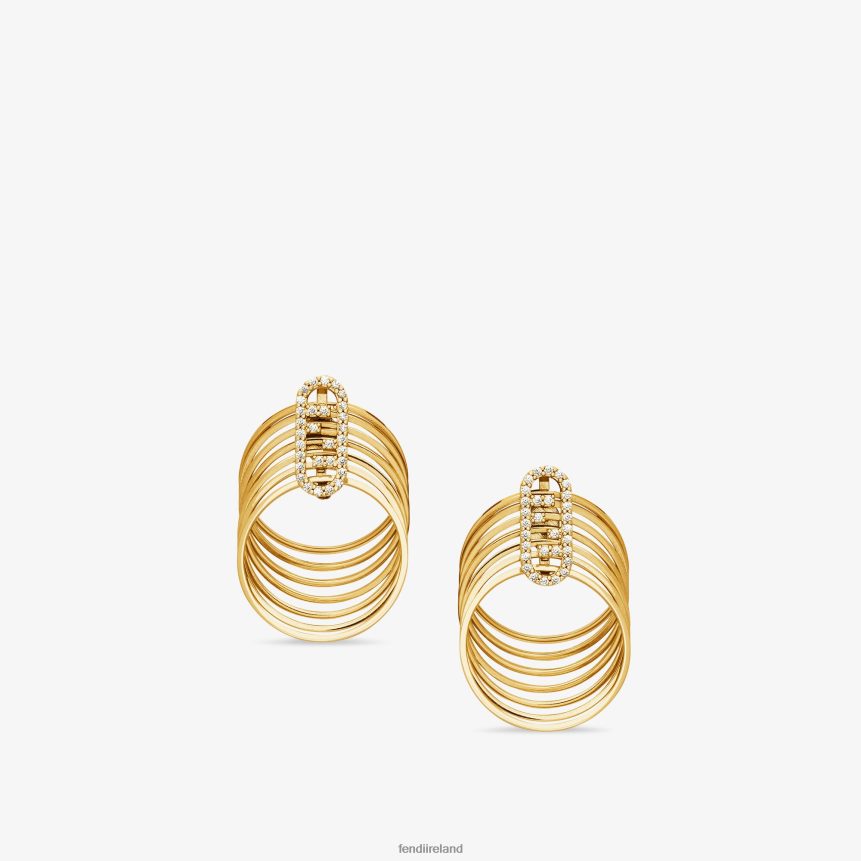 Fendi Women O'Lock Earrings R06TFR1673 Jewelry Gold