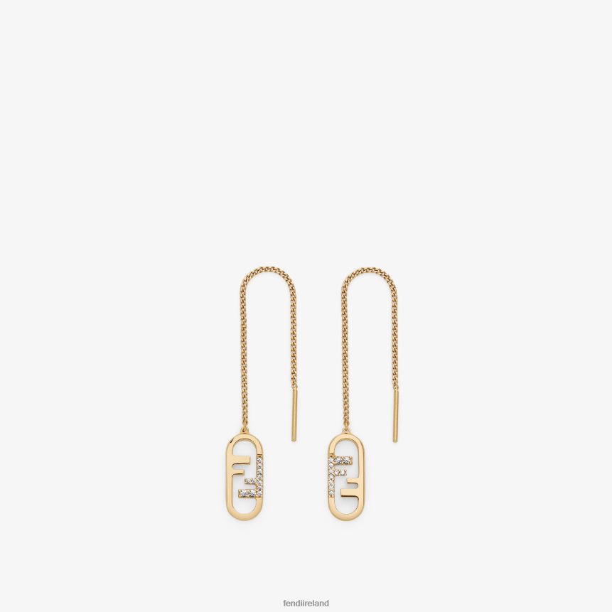 Fendi Women O'Lock Earrings R06TFR1703 Jewelry Gold