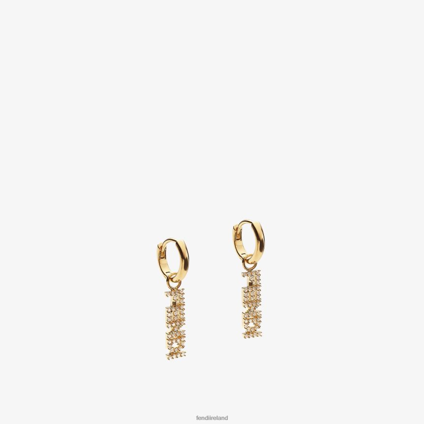 Fendi Women Signature Earrings R06TFR1624 Jewelry Gold
