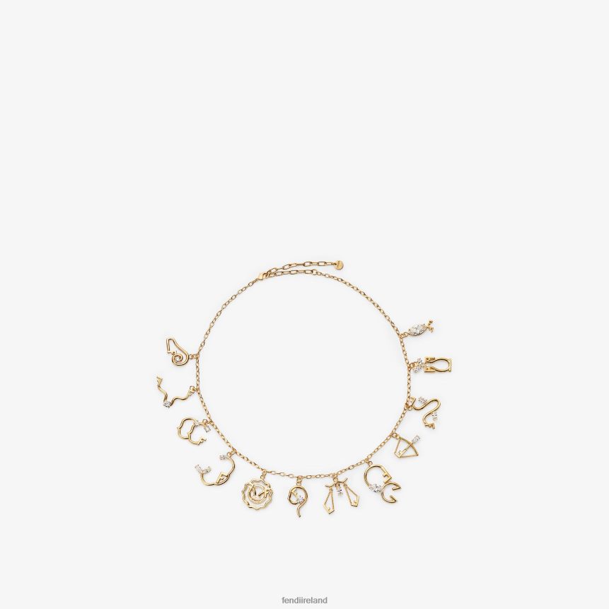 Fendi Women Astrology Necklace R06TFR1632 Jewelry Gold