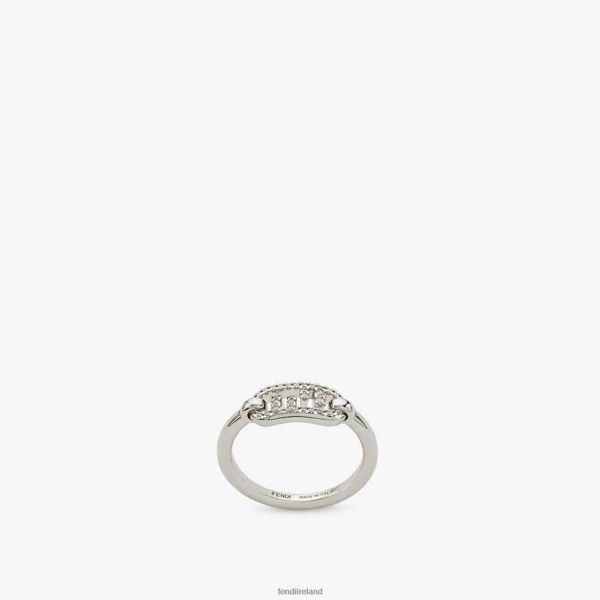 Fendi Women O'Lock Ring Ring R06TFR1657 Jewelry Silver