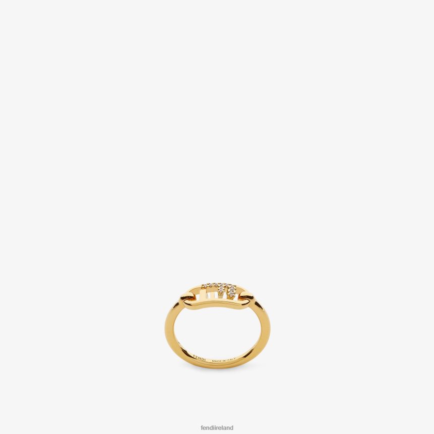 Fendi Women O'Lock Ring Ring R06TFR1690 Jewelry Gold
