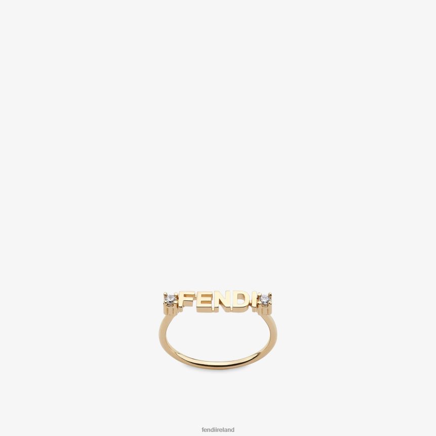 Fendi Women Signature Ring Ring R06TFR1767 Jewelry Gold