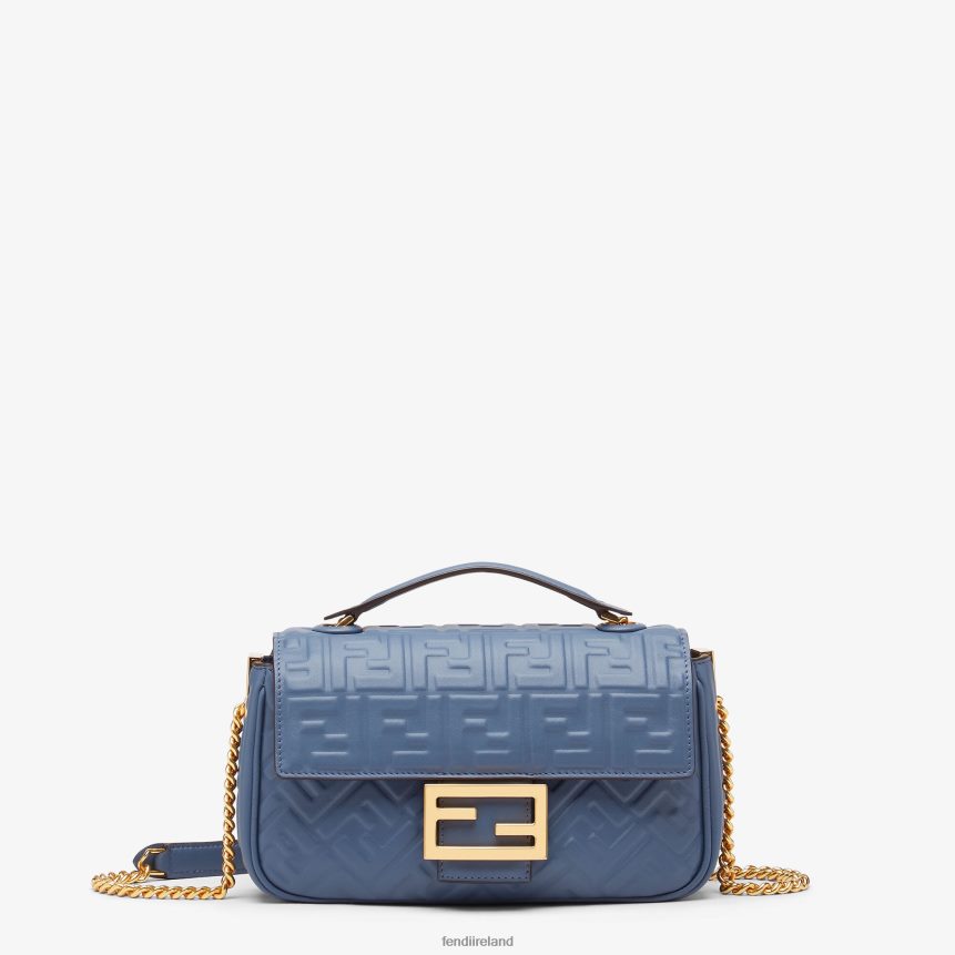 Fendi Women Baguette Chain Midi Nappa Leather Bag R06TFR747 Accessories Blue
