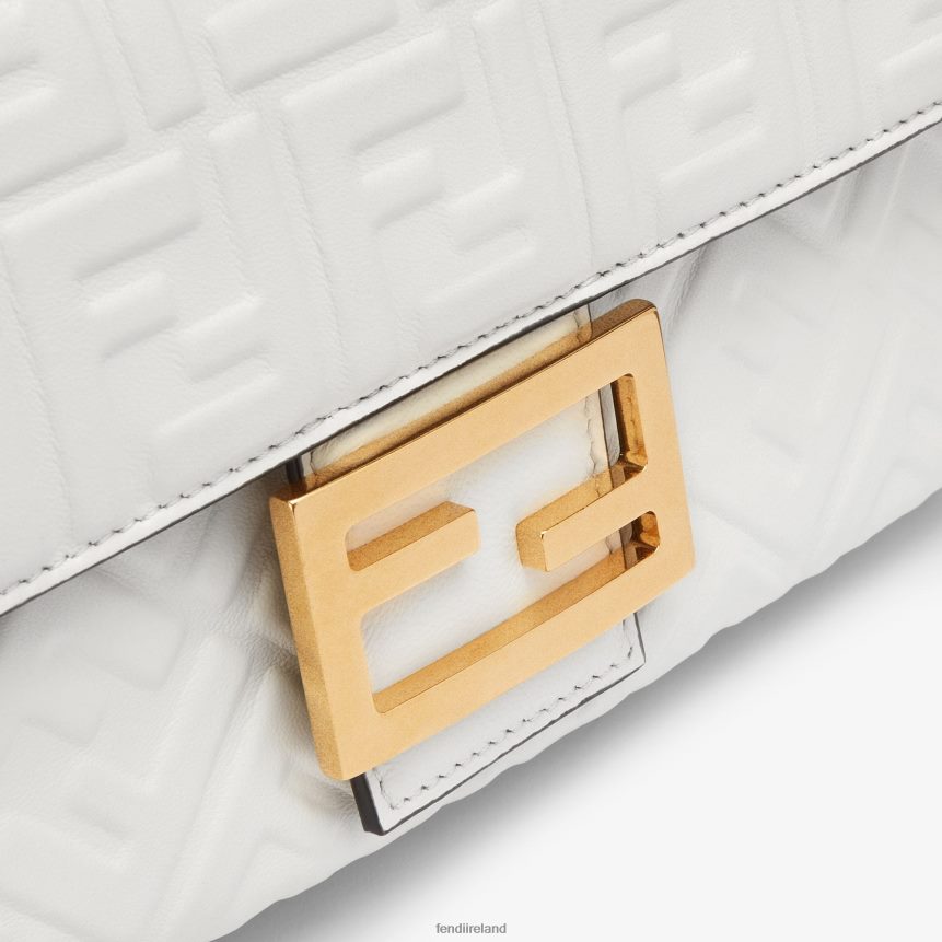 Fendi Women Baguette Chain Midi Nappa Leather Bag R06TFR763 Accessories White