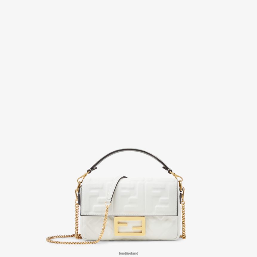 Fendi Women Baguette Mini Leather Bag R06TFR762 Accessories White