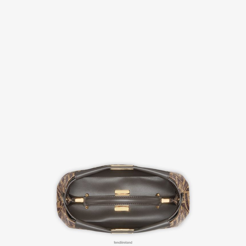 Fendi Women Beaded Bag With Two-Tone FF Motif R06TFR608 Accessories Brown