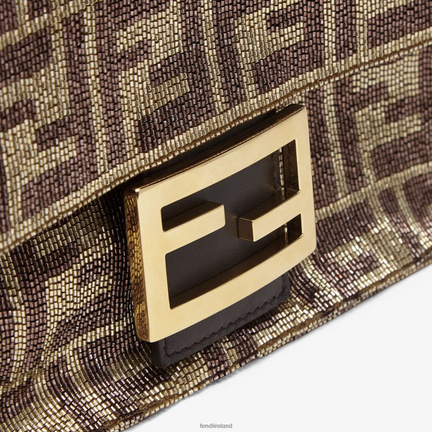 Fendi Women Beaded Bag With Two-Tone FF Motif R06TFR617 Accessories Brown