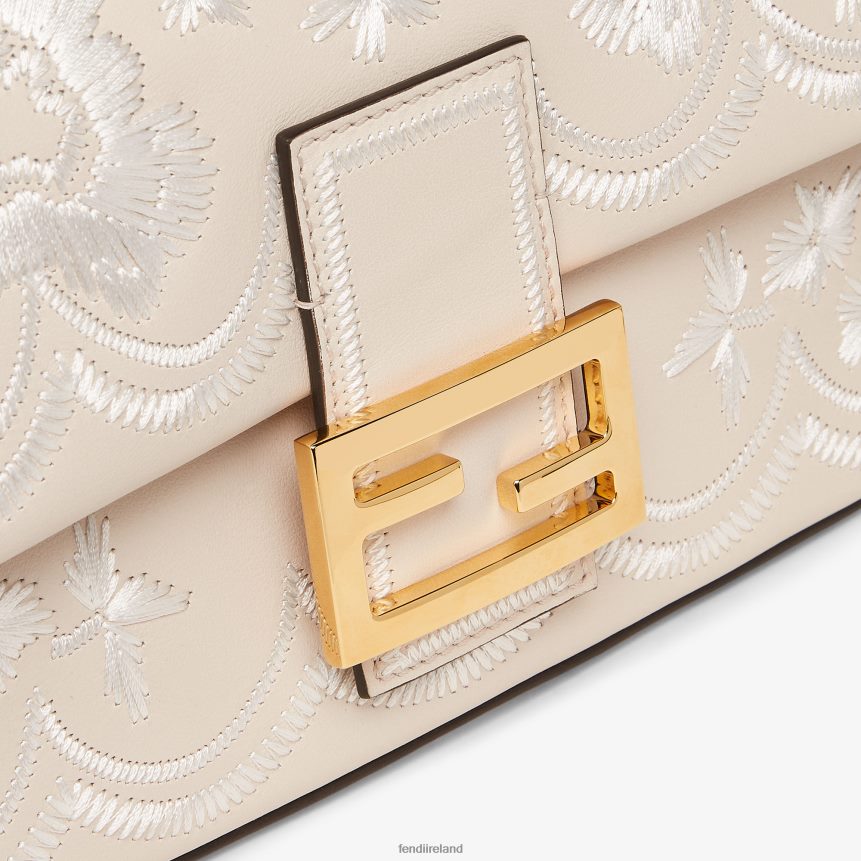 Fendi Women Camellia Leather Bag With Floral Embroidery R06TFR653 Accessories Pink