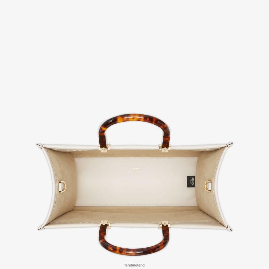 Fendi Women Camellia Leather Shopper Bag With Floral Embroidery R06TFR591 Accessories Pink