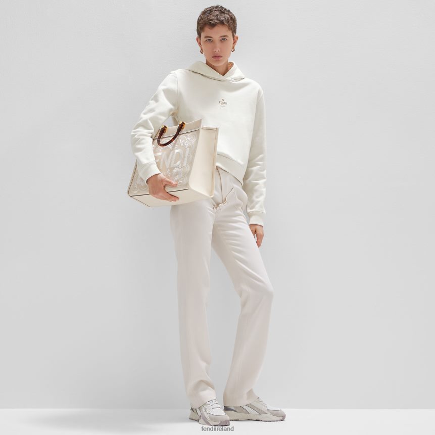 Fendi Women Camellia Leather Shopper Bag With Floral Embroidery R06TFR591 Accessories Pink