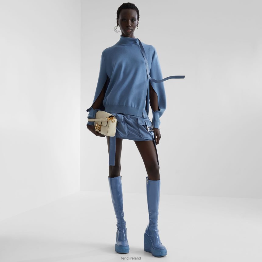 Fendi Women Camellia Selleria Bag With Oversize Topstitching R06TFR895 Accessories Beige