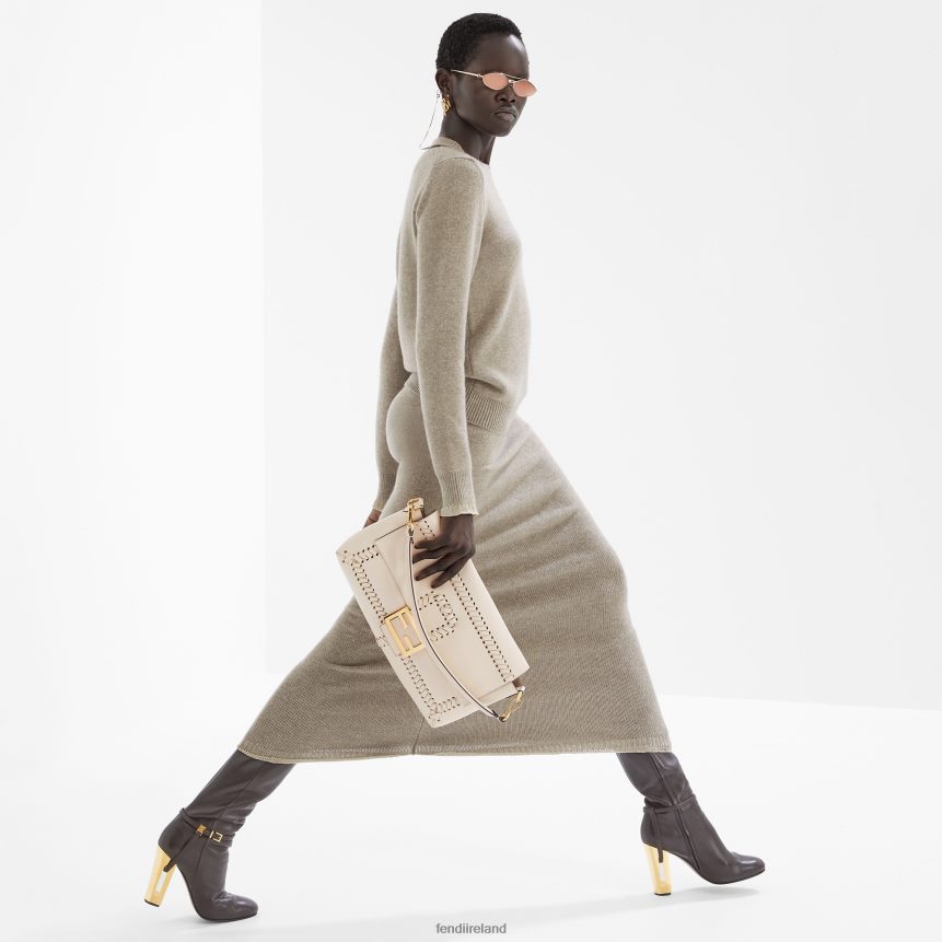 Fendi Women Camellianappa-Leather Bag With Matching Stitching R06TFR553 Accessories Pink